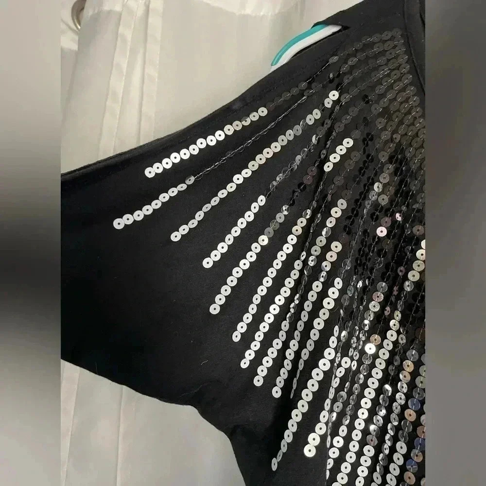 Almost Famous bat wing firework sequins shirt - Picture 2 of 4